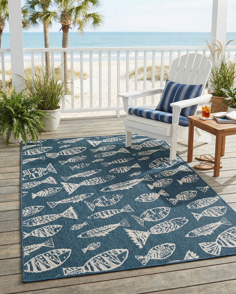 Seaside Haven Rugs Collection Area Rug -  Oceanview Rectangle Blue  lifestyle 3