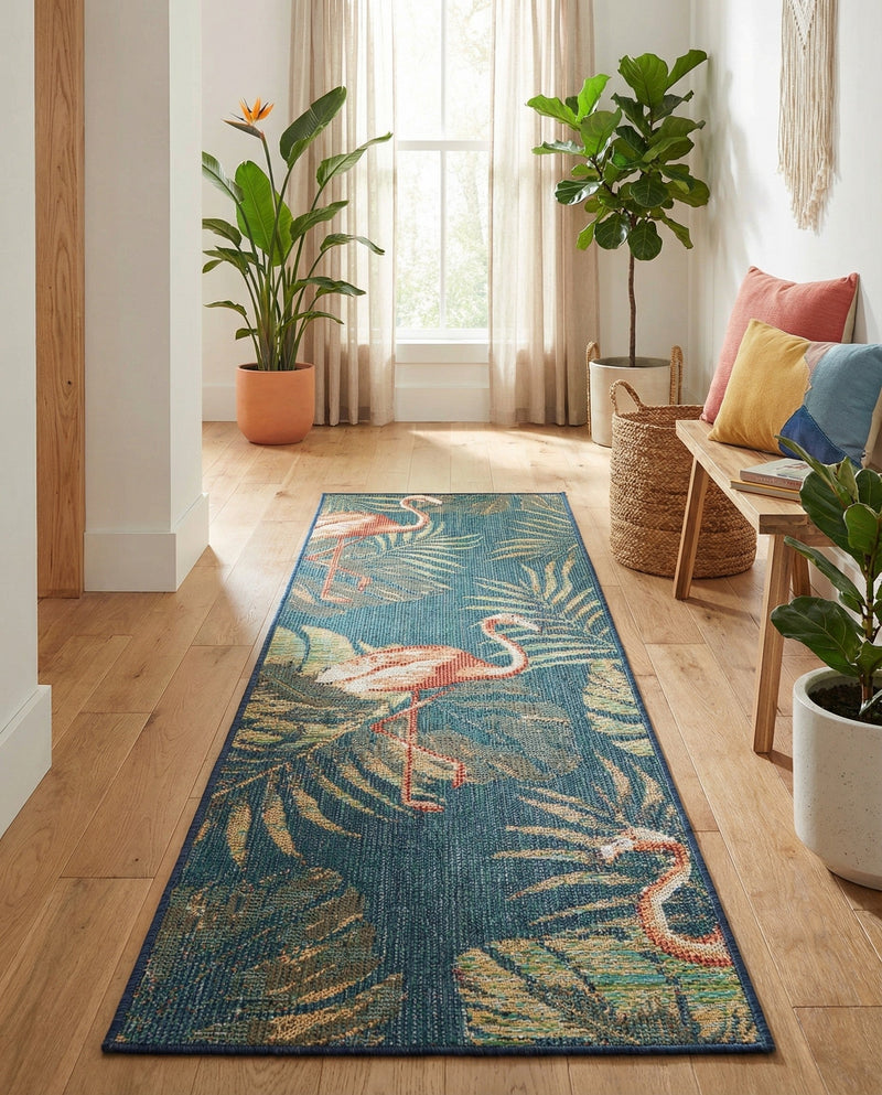 Coastal Terrace Collection Area Rug - Seabreeze Runner Navy Blue  lifestyle 64