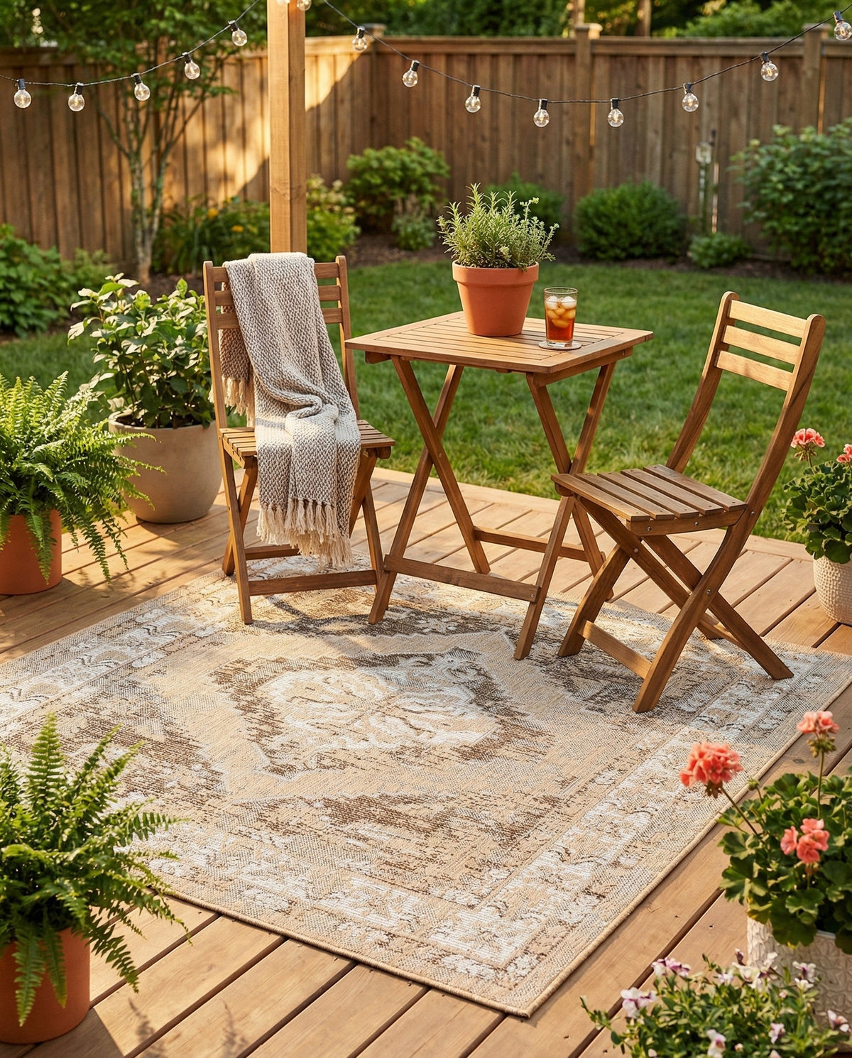 Patio Heritage Collection Area Rug -  Augusta (Natural) Square Natural  lifestyle 67