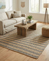 Woven Seaside Jute Collection Area Rug - Nantucket Rectangle Gray Ivory  lifestyle 7