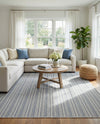 Seaside Stripes Collection Area Rug -  Boardwalk (Light Blue) Square Light Blue  lifestyle 64