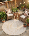 Tribal Terrace Treasures Collection Area Rug -  Incan Isle (Natural) Round Natural  lifestyle 31
