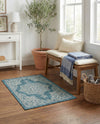 Patio Heritage Collection Area Rug -  Charleston (Teal) Rectangle Teal  lifestyle 22