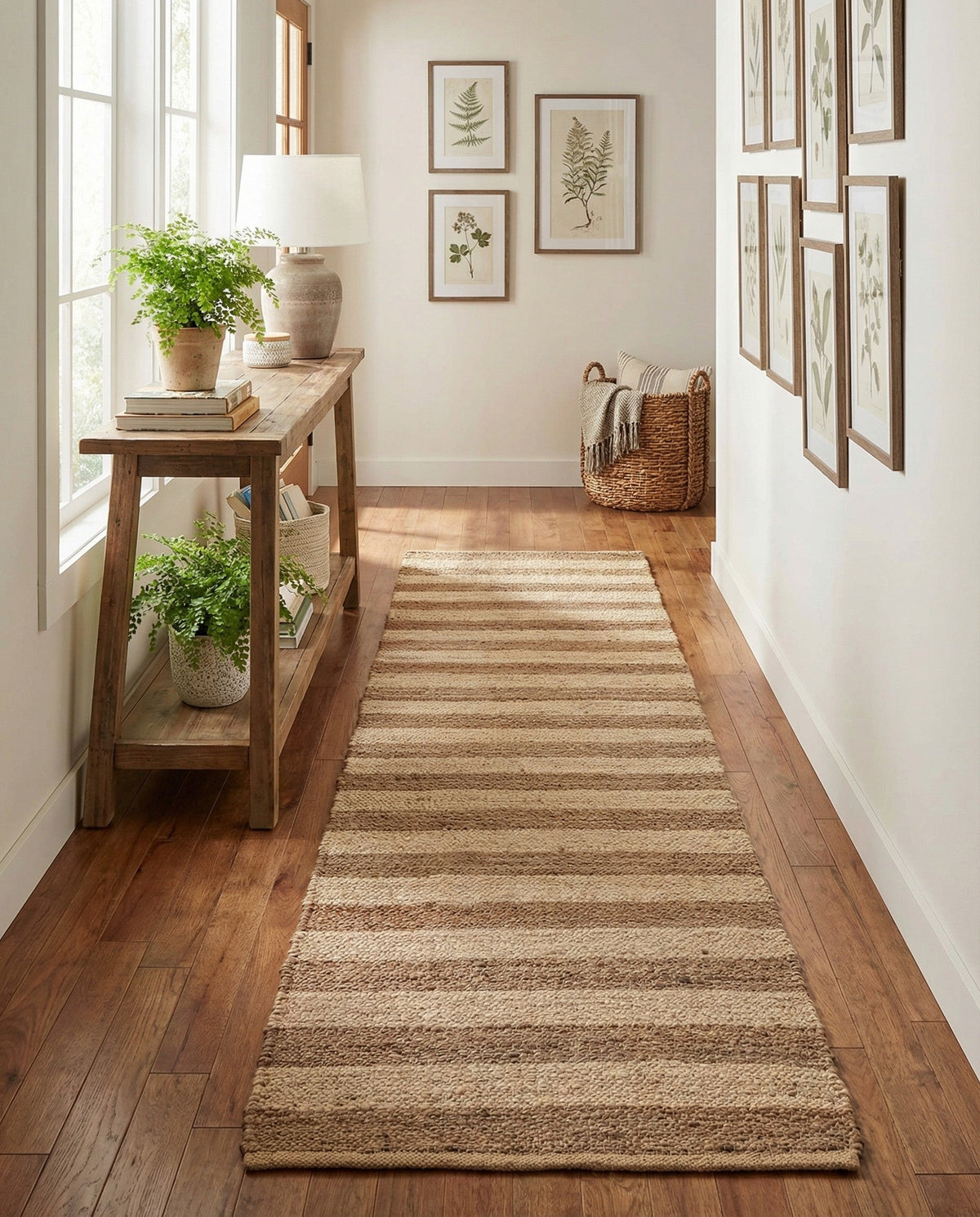 Woven Seaside Jute Collection Area Rug - Nantucket Runner Natural Ivory  lifestyle 155