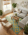 Urban Oasis Rugs Collection Area Rug -  Highrise (Yellow and Aqua) Rectangle Yellow and Aqua  lifestyle 7