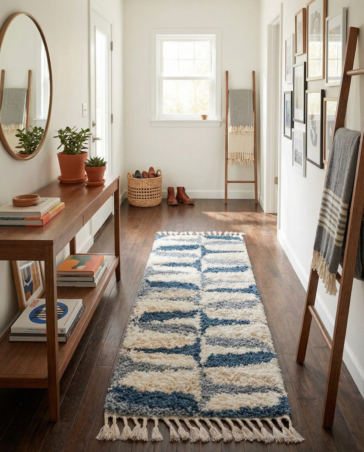 Cozy Cove Shag Collection Area Rug -  Tidewater Runner Blue  lifestyle 70