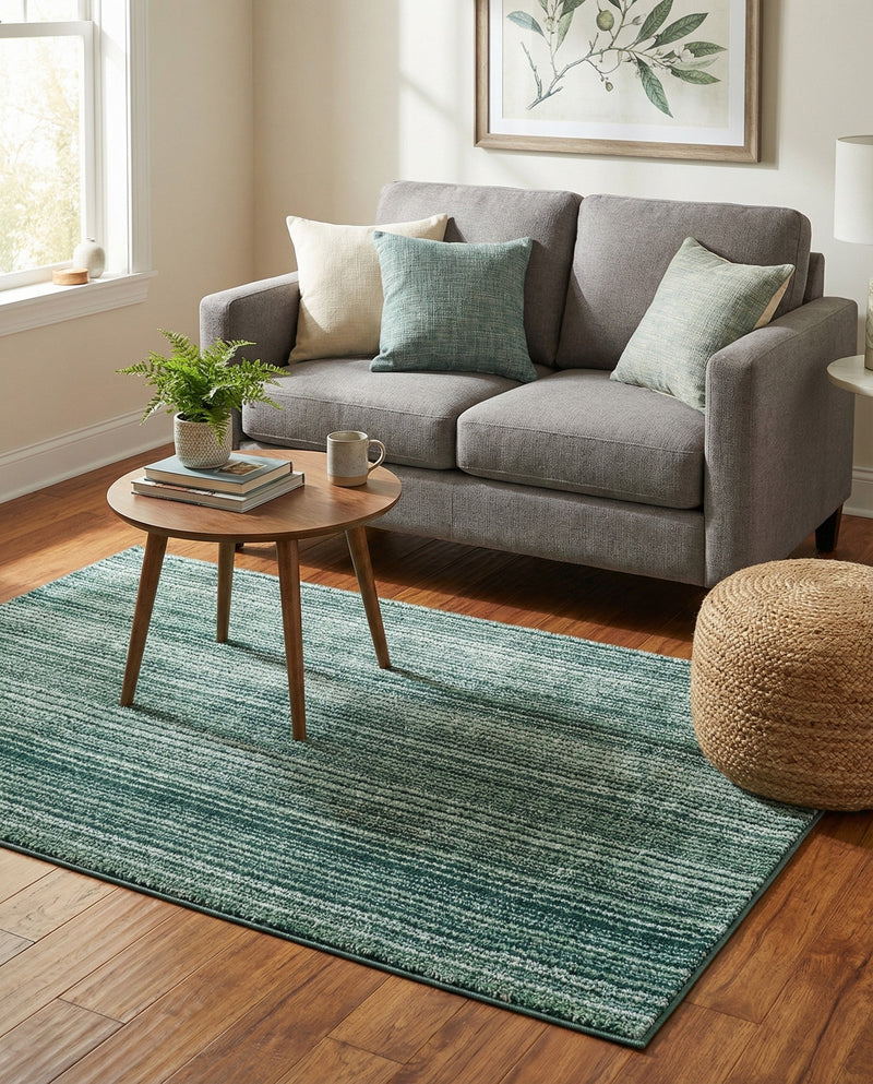 Jewel Oasis Collection Area Rug - Sapphire (Green) Rectangle Green  lifestyle 6