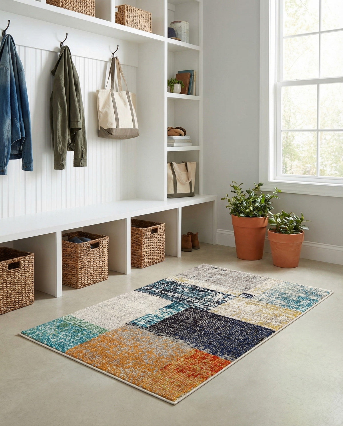 Colorburst Oasis Collection Area Rug - Palette Rectangle Multi  lifestyle 4