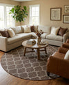 Savannah Pergola Collection Area Rug - Arbor (Brown) Round Brown  lifestyle 45