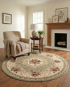 Versailles Elegance Collection Area Rug -  Louveciennes (Green) Round Green  lifestyle 86