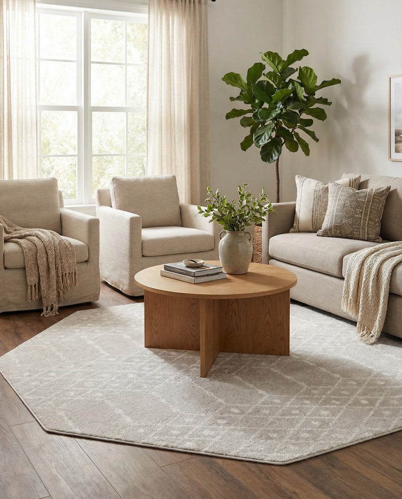 Marrakesh Lattice Collection Area Rug - Casablanca (Light Gray) Octagon Light Gray  lifestyle 66