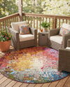 Urban Terrace Collection Area Rug -  Terrace Round Multi  lifestyle 41