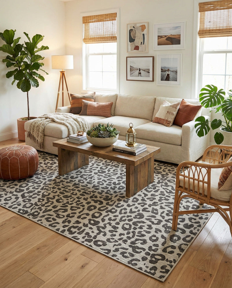 Savannah Escape Collection Area Rug -  Amazon (Light Gray) Rectangle Light Gray  lifestyle 23