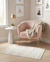 Hollywood Luxe Collection Area Rug - Sunset (White Silver) Rectangle White Silver  lifestyle 13