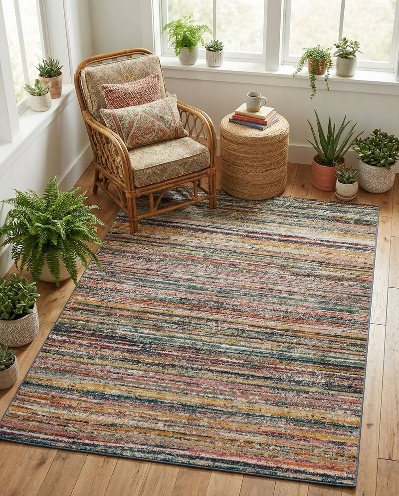 Jewel Oasis Collection Area Rug - Sapphire (Multi) Rectangle Multi  lifestyle 10