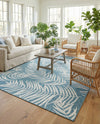 Seaside Blooms Collection Area Rug - Verdure (Light Aqua) Rectangle Light Aqua  lifestyle 12