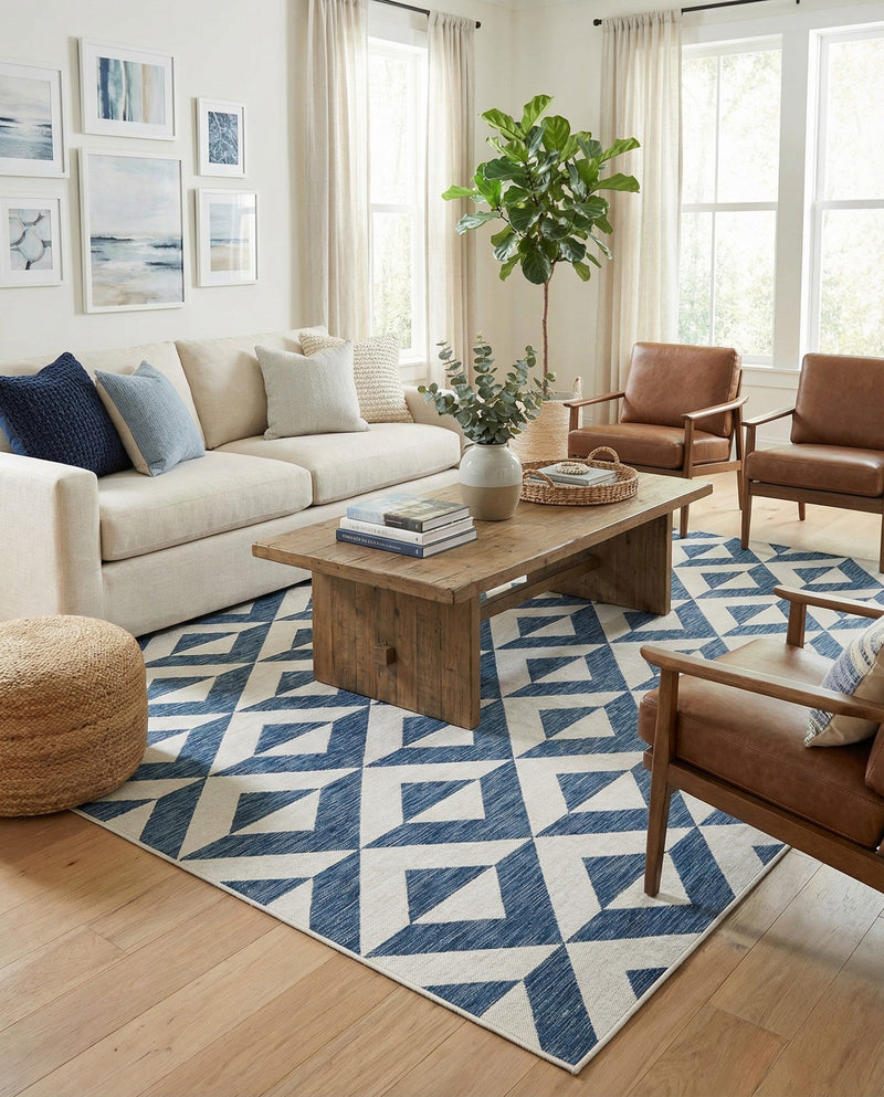 Urban Oasis Rugs Collection Area Rug -  Highrise (Blue) Rectangle Blue  lifestyle 9