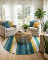 Terrace Fringe Collection Area Rug -  Veranda Round Multi  lifestyle 54