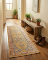 Seville Stripes Collection Area Rug - Cadiz (Yellow) Runner Yellow  lifestyle 46