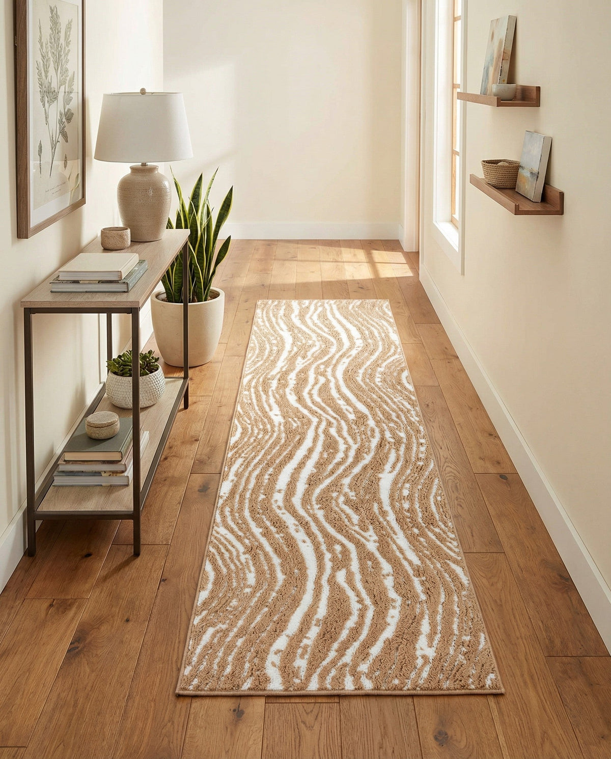 Sienna Collection Area Rug -  Garda Runner Caramel and Ivory  lifestyle 135