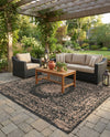 Patio Heritage Collection Area Rug -  Lafayette (Black) Rectangle Black  lifestyle 6