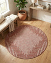 Urban Terrace Collection Area Rug -  Chelsea (Rust Red) Round Rust Red  lifestyle 65
