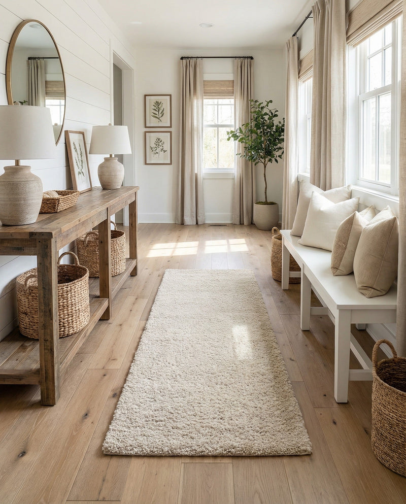 Cozy Comfort Shag Collection Area Rug - Haven (Oatmeal Beige) Runner Oatmeal Beige  lifestyle 46