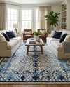 Horizon Collection Area Rug -  Sierra Rectangle Ivory and Blue  lifestyle 8