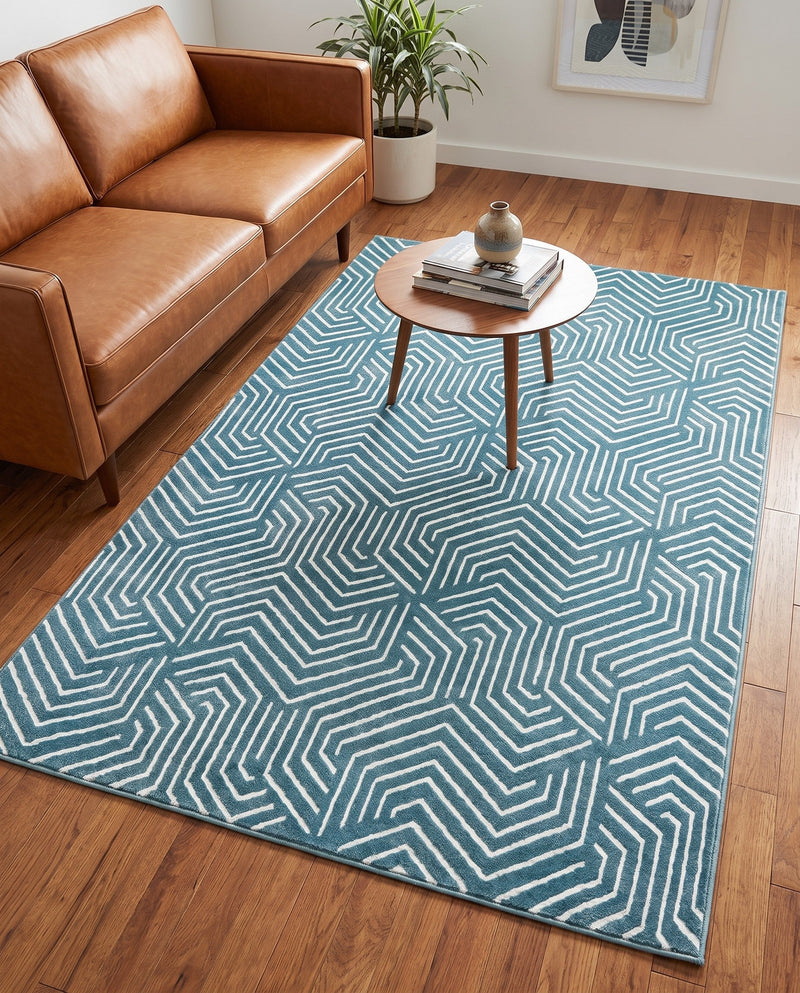 Aravalli Collection Area Rug - Udaipur Rectangle Aegean Blue  lifestyle 69