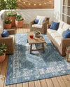 Patio Heritage Collection Area Rug -  Augusta (Blue) Rectangle Blue  lifestyle 19