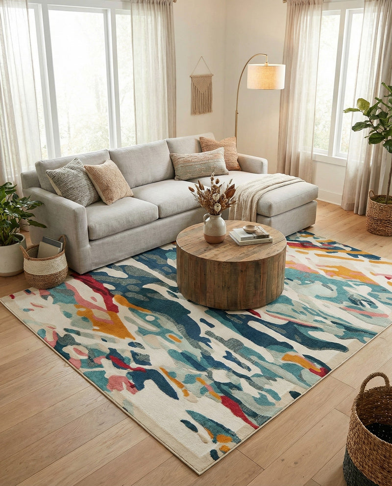 Outdoor Marrakesh Collection Area Rug -  Meknes Rectangle Multi  lifestyle 9