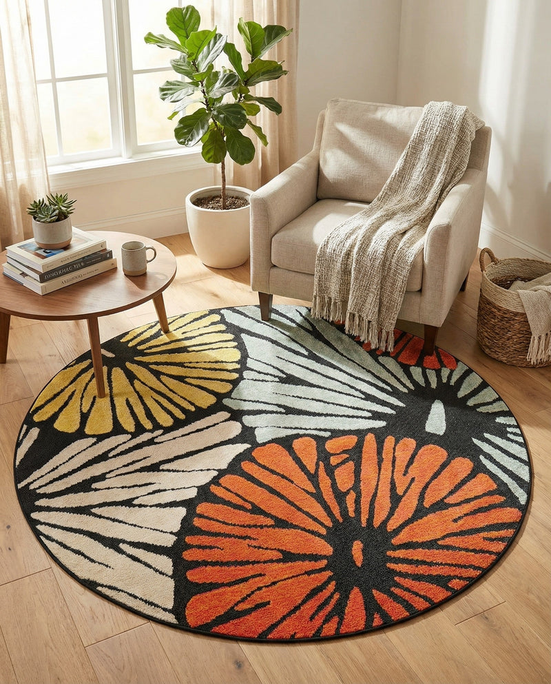 Outdoor Marrakesh Collection Area Rug -  Tetouan Round Multi  lifestyle 67
