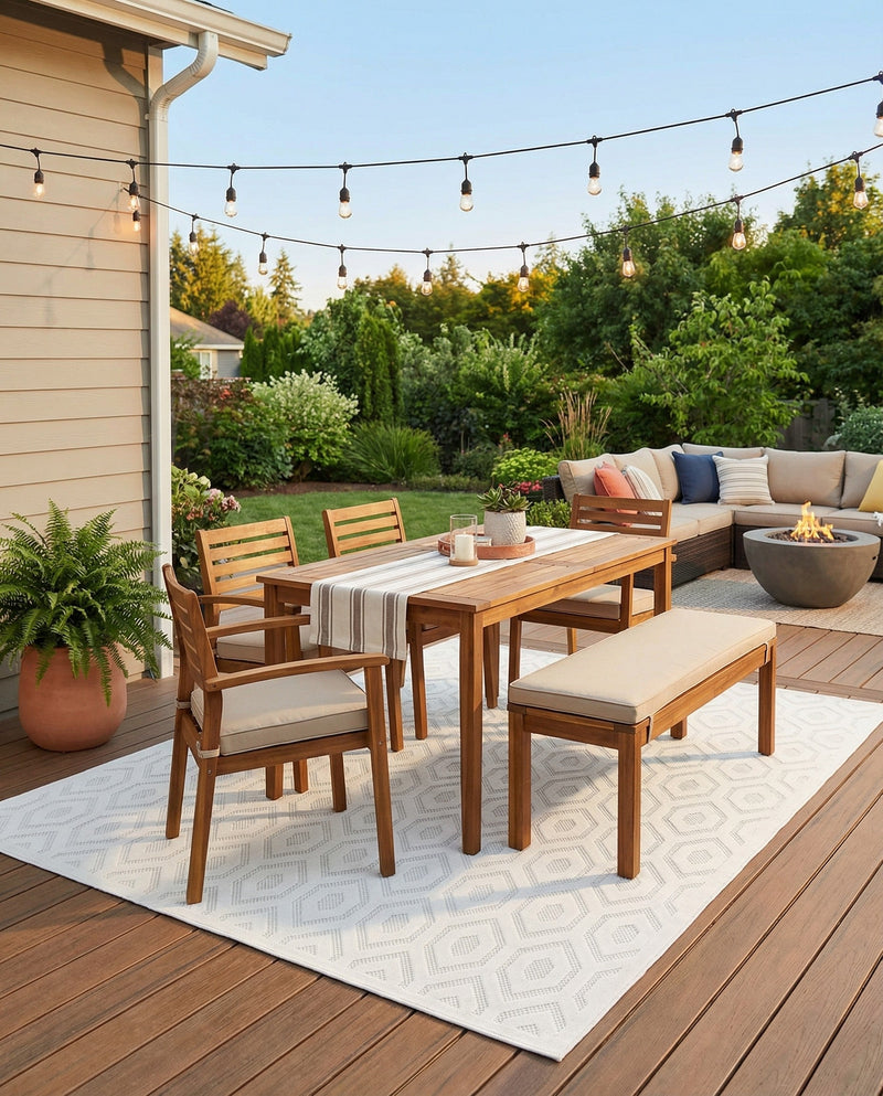 Garden Lattice Charm Collection Area Rug - Arbor (Ivory) Rectangle Ivory  lifestyle 9