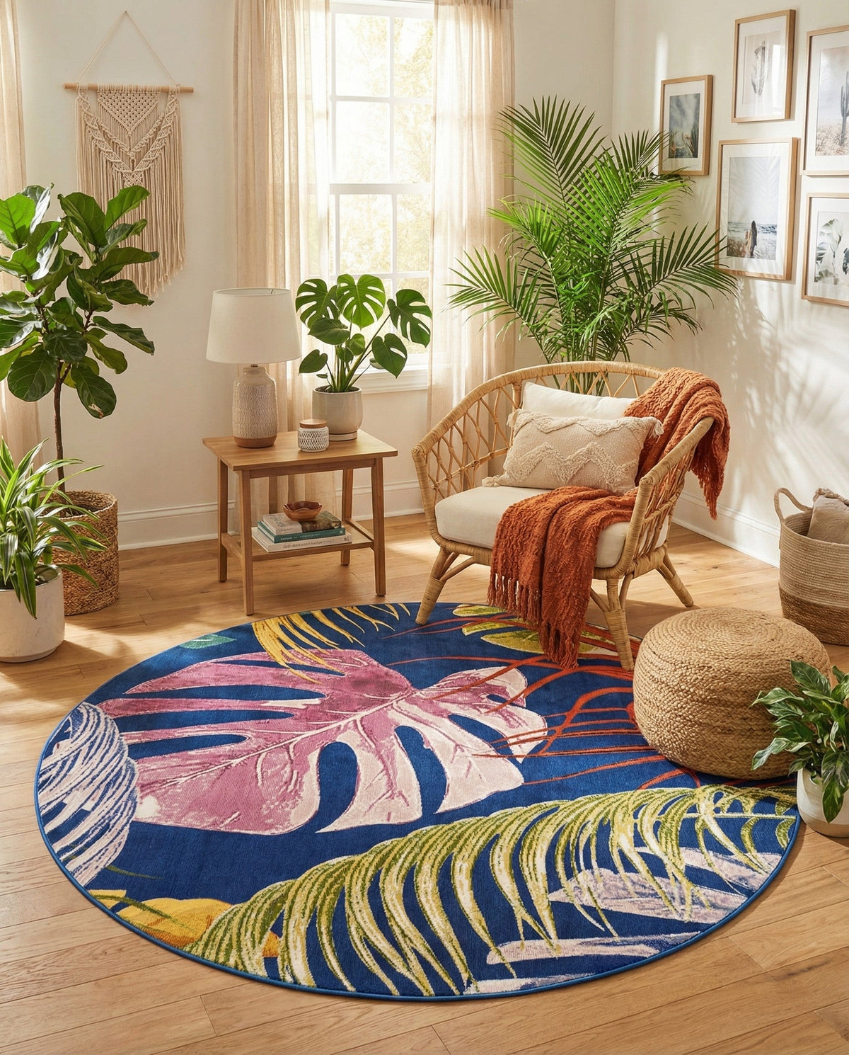 Meadow Breeze Collection Area Rug -  Clover Round Multi  lifestyle 73