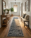 Dover Terrace Collection Area Rug -  Lagoon (Dark Gray) Runner Dark Gray  lifestyle 20