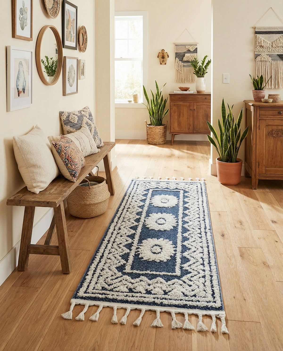 Sahara Chic Collection Area Rug -  Tangier Runner Blue  lifestyle 122