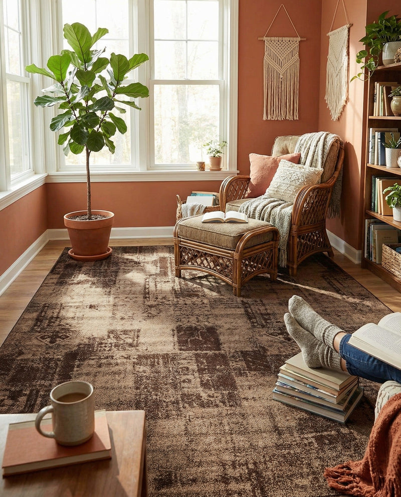 Autumn Meadow Collection Area Rug -  Harvesthill Rectangle Brown  lifestyle 5