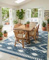 Sahara Chic Collection Area Rug -  Fez Rectangle Blue  lifestyle 34