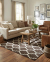 Lattice Gardens Collection Area Rug -  Bloomfield (Chocolate Brown) Rectangle Chocolate Brown  lifestyle 5
