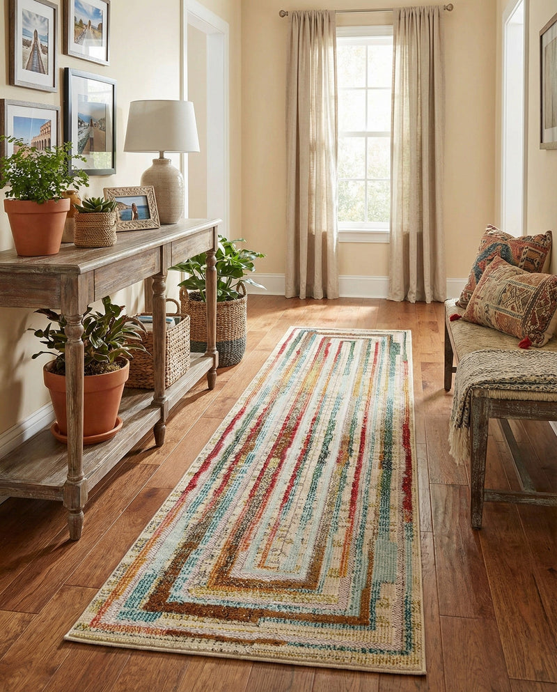 Outdoor Marrakesh Collection Area Rug -  Ouarzazate Runner Multi Beige  lifestyle 63