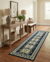 Tabriz Tapestries Collection Area Rug - Azerbaijan (Navy Blue) Runner Navy Blue  lifestyle 49