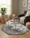 Riviera Elegance Collection Area Rug -  Menton (Gray) Octagon Gray  lifestyle 98
