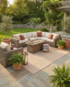 Garden Lattice Charm Collection Area Rug -  Pergola (Beige) Rectangle Beige  lifestyle 3
