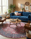 Zahara Oasis Collection Area Rug -  Ouarzazate Round Antique Red  lifestyle 60