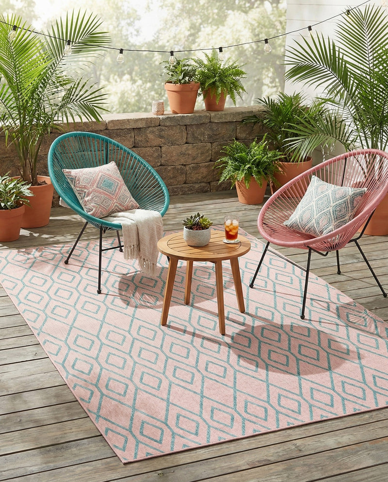Urban Oasis Rugs Collection Area Rug -  Boulevard (Pink and Aqua) Rectangle Pink and Aqua  lifestyle 13