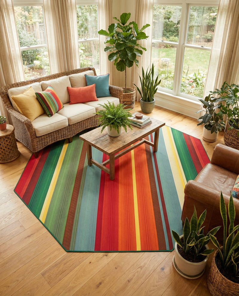 Urban Terrace Collection Area Rug -  Canopy Octagon Multi  lifestyle 40