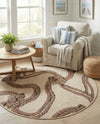 Seaside Haven Rugs Collection Area Rug -  Dunes Round Beige  lifestyle 53