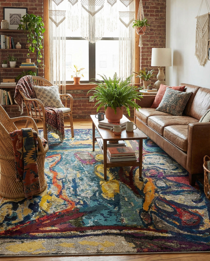 Autumnal Tapestry Collection Area Rug - Harvestville Rectangle Multi  lifestyle 28