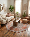 Mykonos Manor Collection Area Rug -  Tinos (Salmon Pink) Octagon Salmon Pink  lifestyle 43