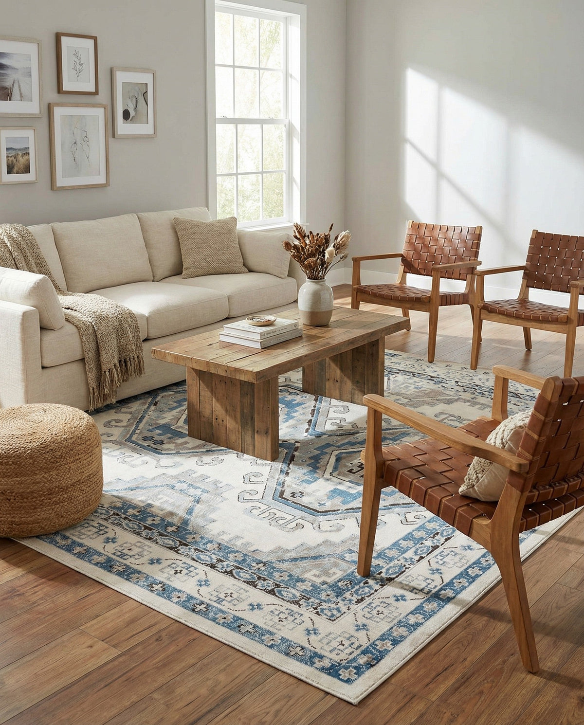 Savannah Elegance Collection Area Rug -  Tybee (Ivory Aqua) Square Ivory Aqua  lifestyle 69
